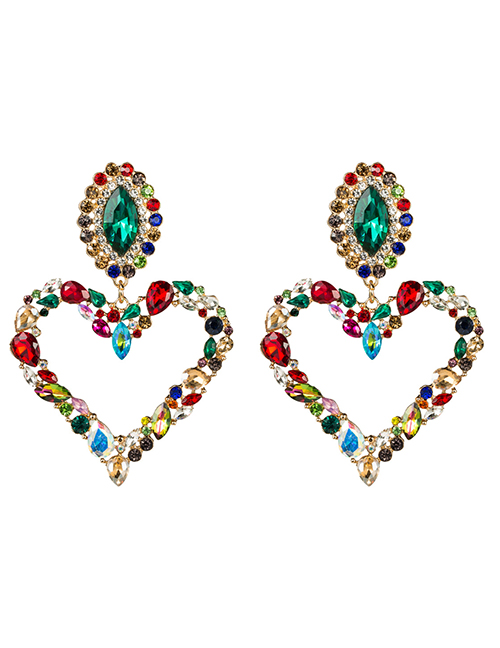 Fashion Color Love-shaped Acrylic Diamond Earrings
