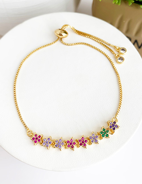 Fashion Gold Color Flower Pattern Decorated Bracelet