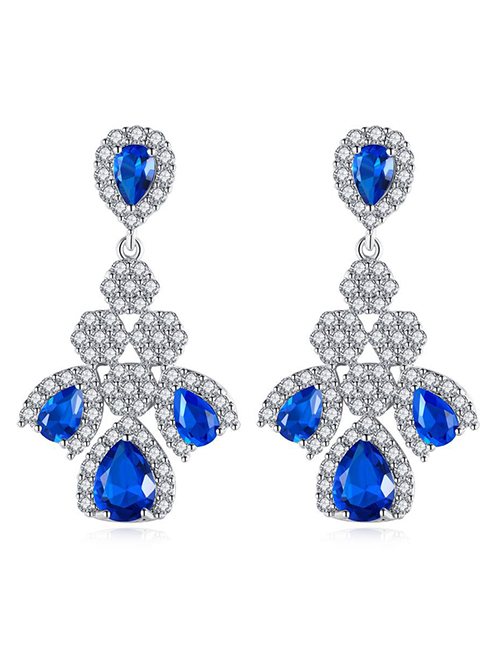 Fashion Blue Water Droplet Earring