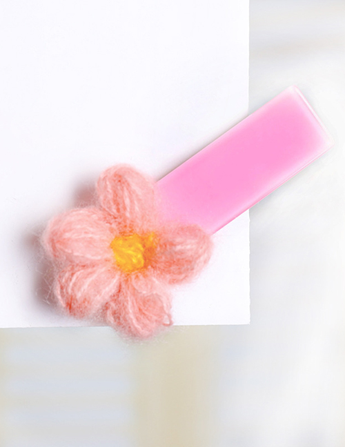 Fashion Pink Flower 7cm Duckbill Clip Acetate Plate Small Flower Duckbill Clip