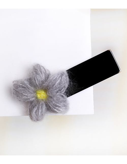 Fashion Gray Flower 7cm Duckbill Clip Acetate Plate Small Flower Duckbill Clip