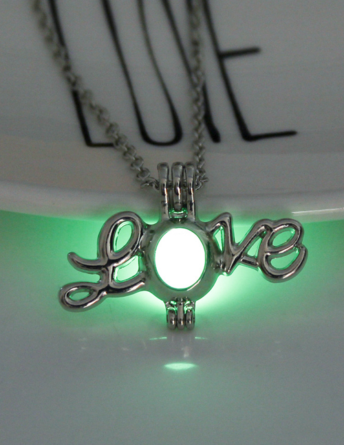 Fashion Yellow Green Open Love Glow Necklace
