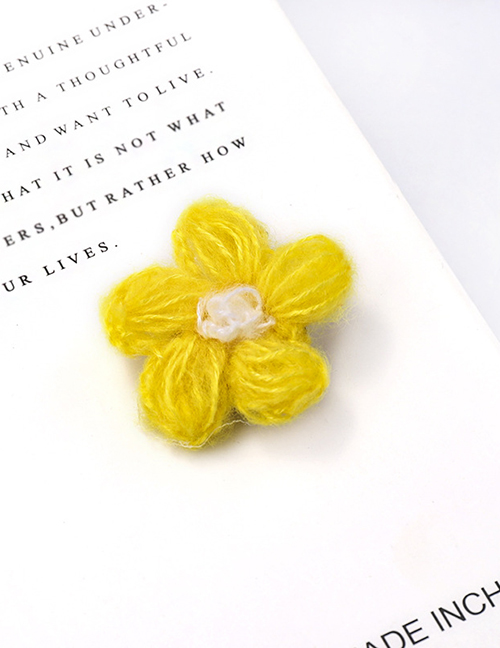 Fashion Yellow Wool Flower Hair Clip Wool Flower Hairpin Candy Color Duckbill Clip