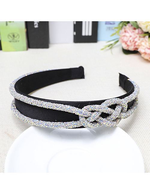 Fashion White Color Diamond Chain Twist Knot Headband Rhinestone Chain Twist Headband