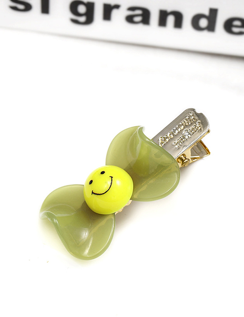 Fashion Green Bow Tie Smiley Duckbill Clip Acrylic Hairpin