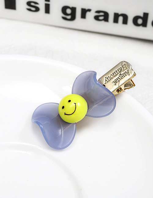 Fashion Blue Bow Tie Smiley Duckbill Clip Acrylic Hairpin
