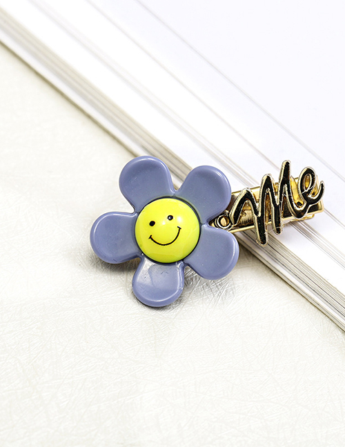 Fashion Blue Sun Flower Duckbill Clip Acrylic Hairpin