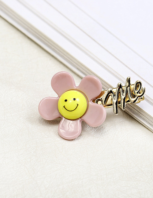 Fashion Pink Sun Flower Duckbill Clip Acrylic Hairpin