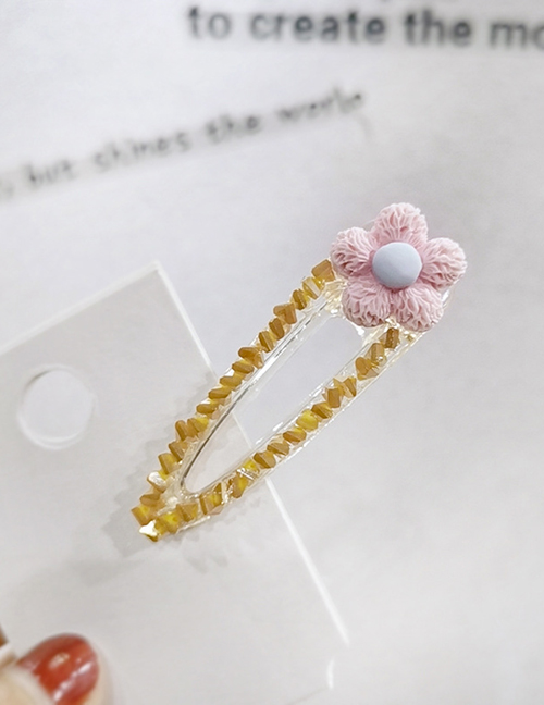 Fashion Pink Flower Rhinestone Drop-shaped Duckbill Clip Pearl Liu Seaside Clip Duckbill Clip