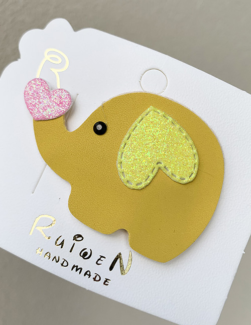 Fashion Yellow Elephant Cartoon Baby Hairpin