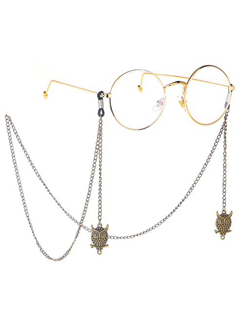 Fashion Bronze Owl Anti-skid Glasses Chain