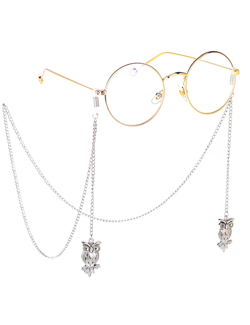 Fashion Silver Non-slip Metal Owl Glasses Chain