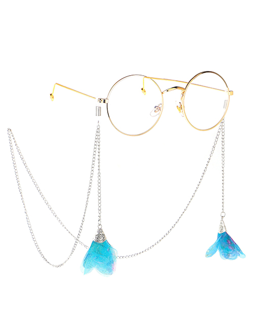 Fashion Gold Metal Lace Flower Glasses Chain