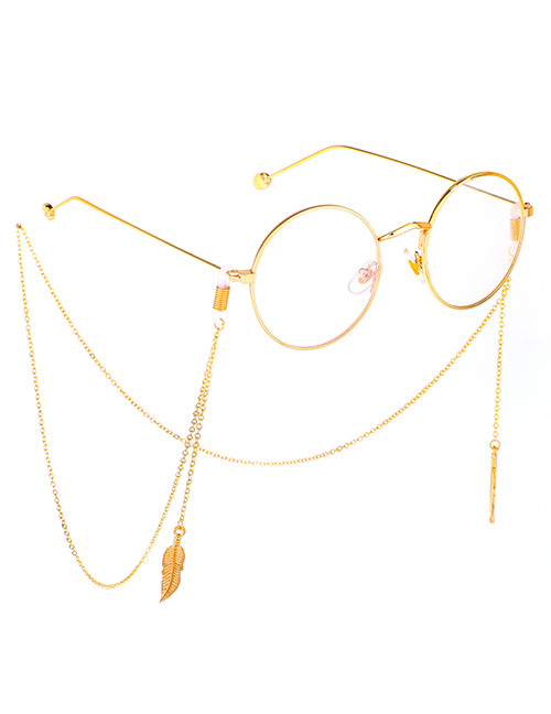 Fashion Gold Metal Leaf Glasses Chain