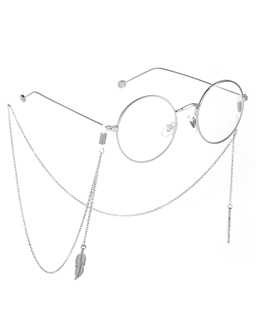 Fashion Silver Metal Leaf Glasses Chain