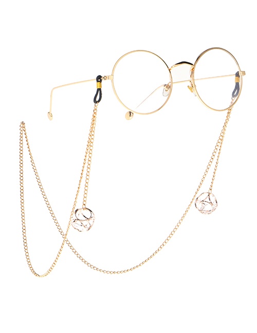Fashion Gold Non-slip Metal Hollow Rhinestone Glasses Chain