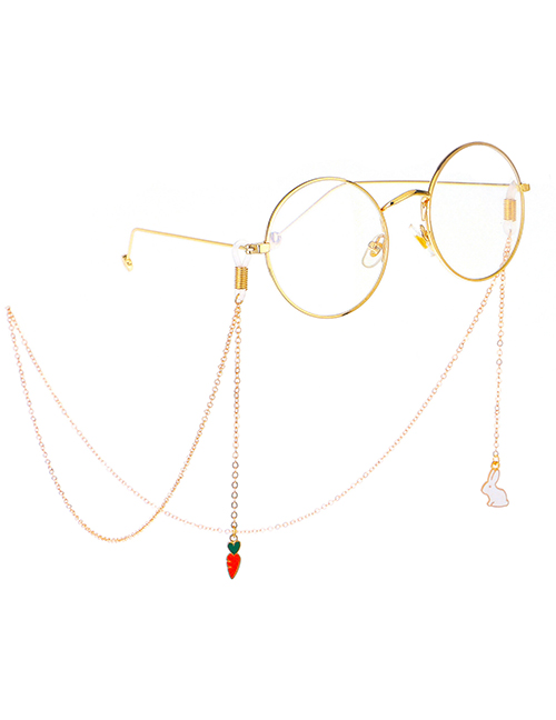 Fashion Gold Non-slip Metal Rabbit Carrot Glasses Chain
