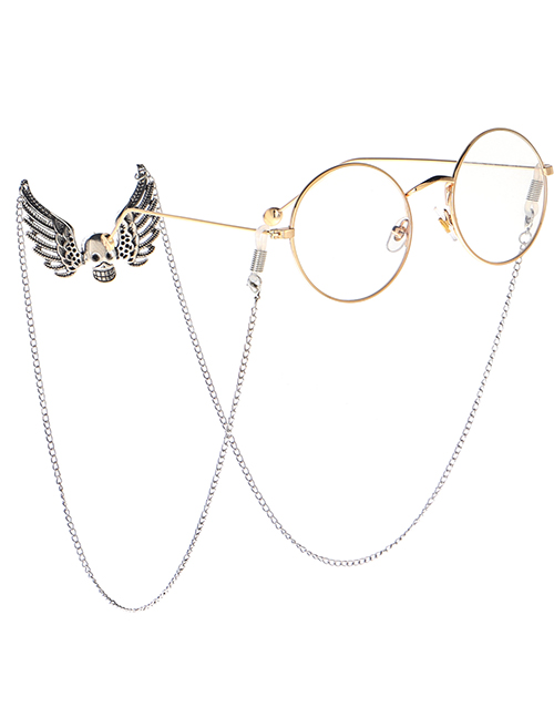 Fashion Silver Non-slip Angel Skull Hanging Neck Glasses Chain