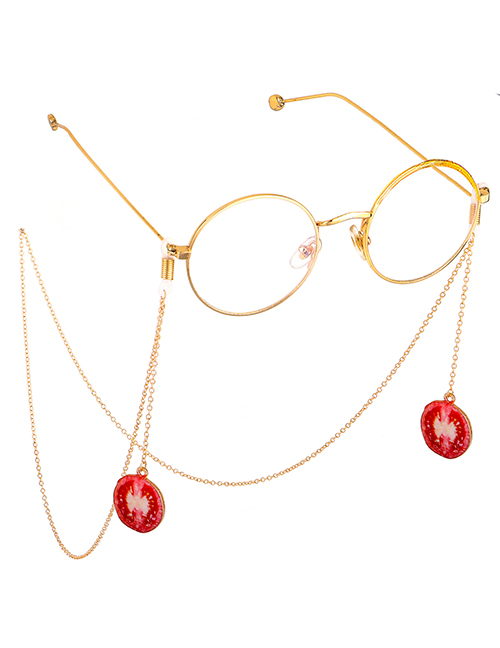 Fashion Red Non-slip Metal Tomato Glasses Chain