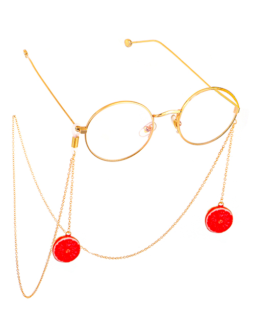 Fashion Red Non-slip Metal Grapefruit Glasses Chain