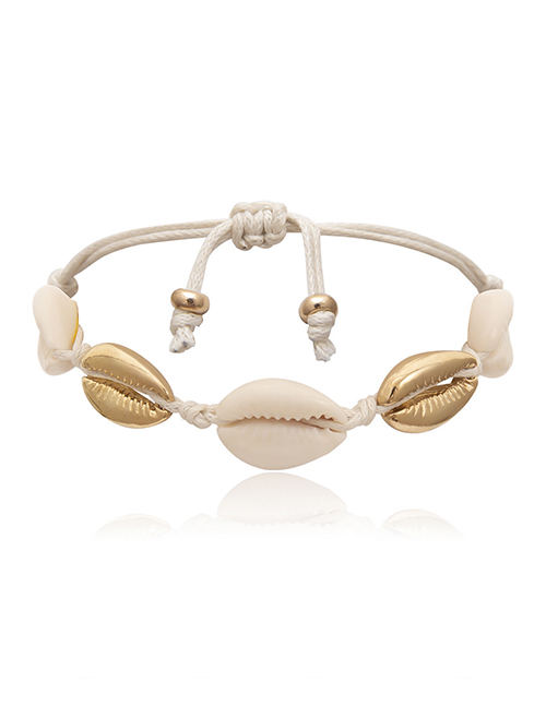 Fashion Bracelet Gold Alloy + Natural Shell Geometric Adjustable Shell Necklace