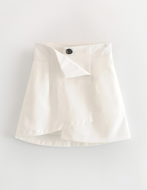 Fashion White Irregular A Word Skirt