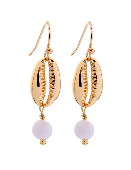 Fashion Gold Shell Embossed Earrings