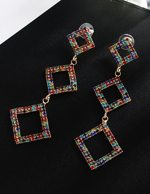 Fashion Gold + Diamond Diamond Combination Diamond Claw Chain Earrings