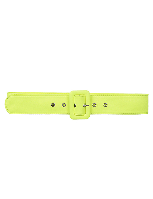 Fashion Fluorescent Yellow Square Buckle Belt
