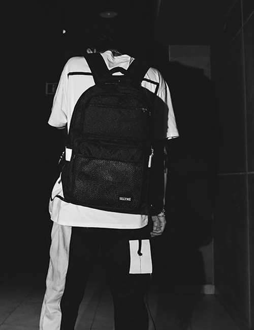 Fashion Black Oxford Cloth Pocket Backpack