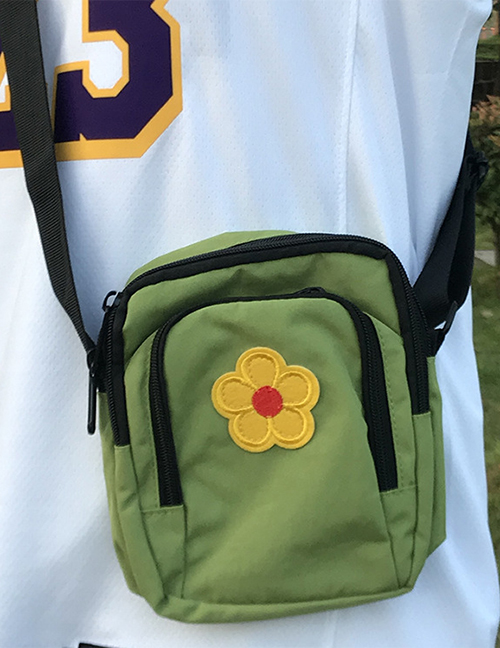 Fashion Green Flower Crossbody Shoulder Bag
