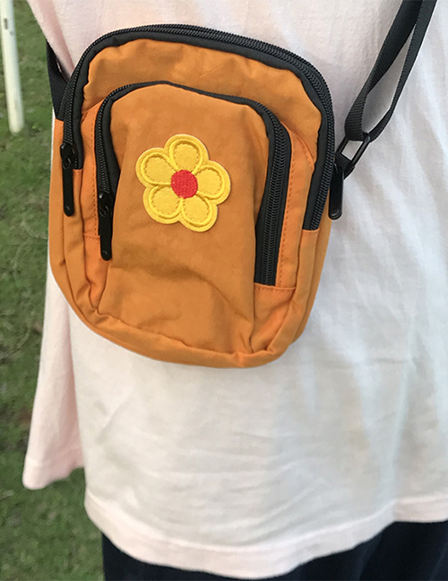 Fashion Orange Flower Crossbody Shoulder Bag