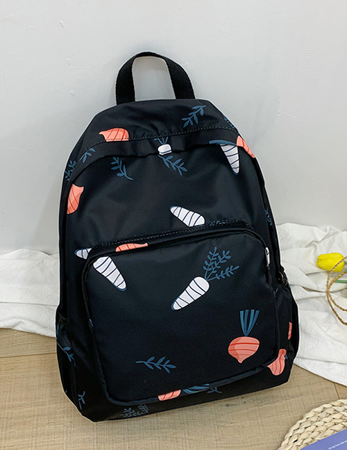 Fashion Black Fruit Print Backpack