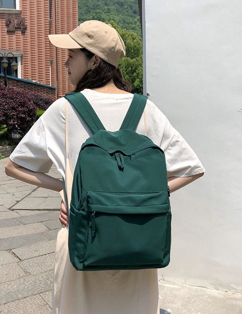 Fashion Dark Green Stitching Backpack