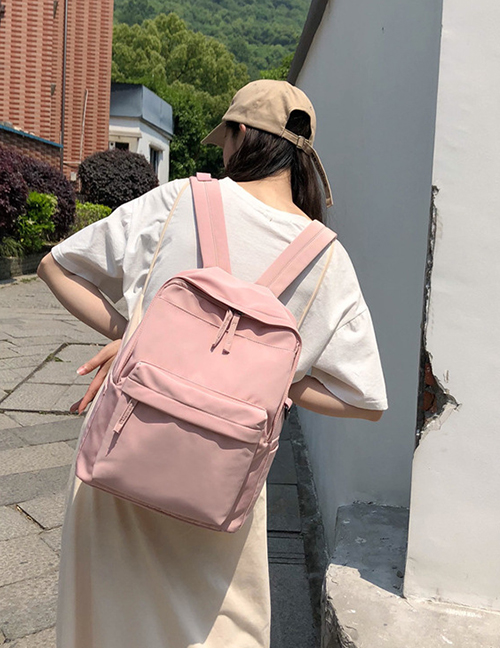 Fashion Pink Large Stitching Backpack