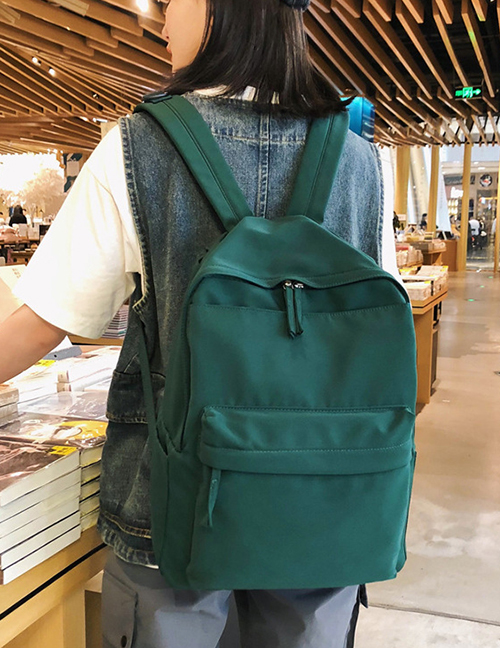 Fashion Dark Green Trumpet Stitching Backpack