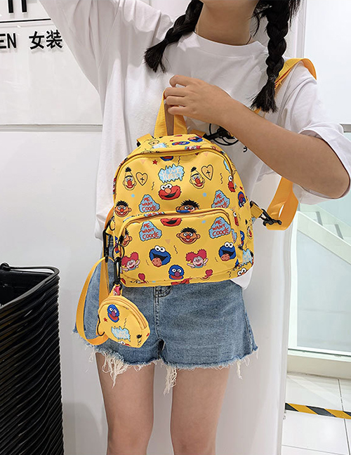 Fashion Yellow Cartoon Printed Backpack