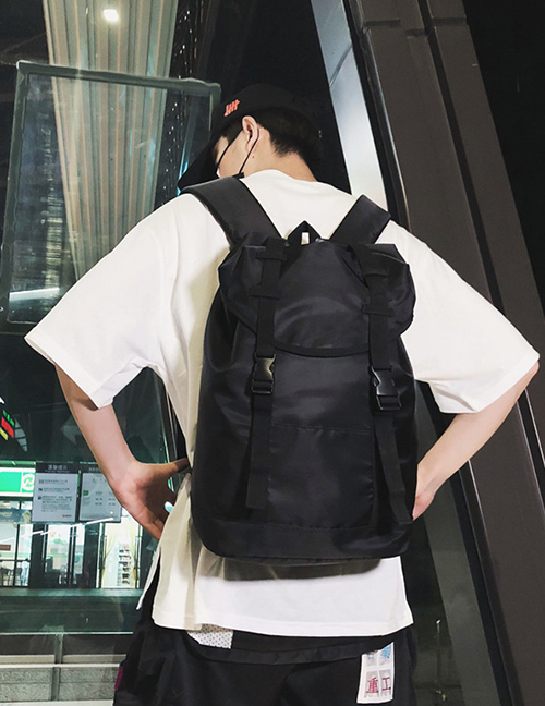 Fashion Black Drawstring Backpack