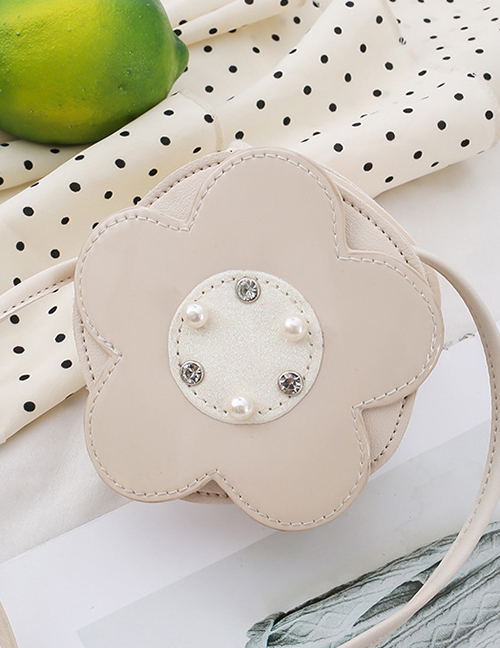 Fashion Creamy-white Diamond-studded Pearl Flower Children's Shoulder Messenger Bag