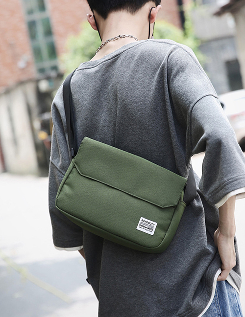 Fashion Green Labeled Shoulder Messenger Bag