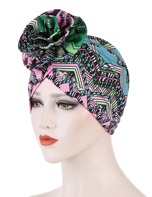 Fashion Green Flower Turban Cap