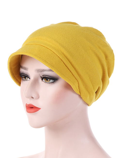 Fashion Yellow Cotton Hooded Hex Headgear