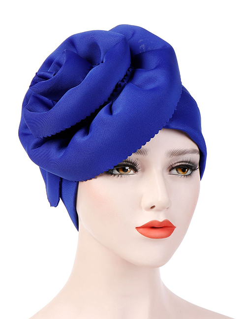 Fashion Sapphire Space Cotton Super Large Flower Side Cut Flower Headband Cap