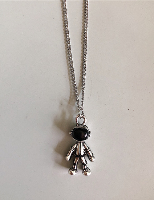 Fashion Small Astronaut Silver Spaceman Necklace