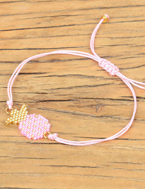 Fashion Pink Fruit Rice Beads Woven Pineapple Necklace