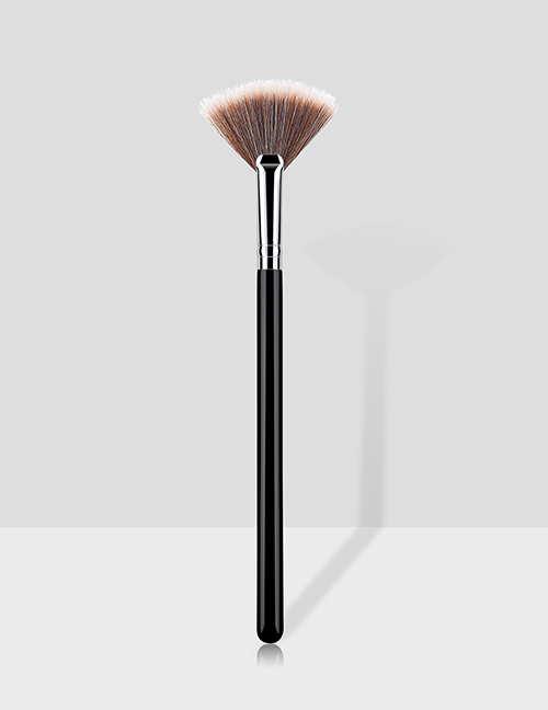 Fashion Black And Silver Single Small Fan-shaped Makeup Brush
