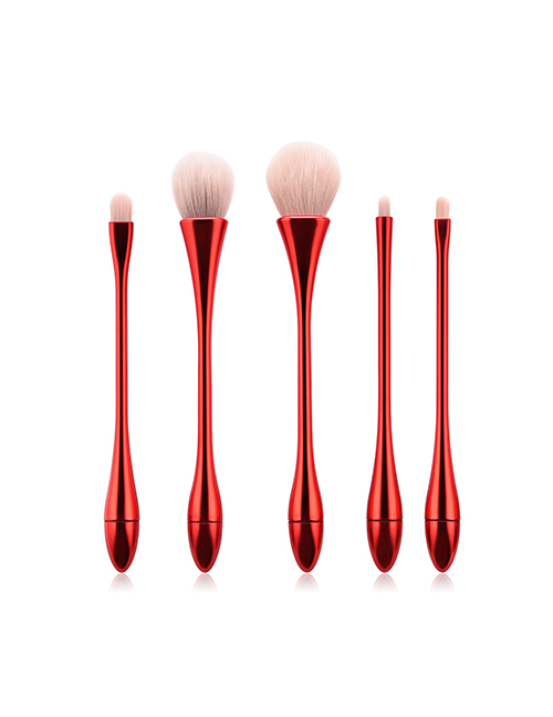 Fashion Red 5 Sticks Small Waist Colorful Hair Makeup Brush