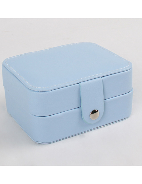 Fashion Blue Leather Jewelry Storage Box Trumpet