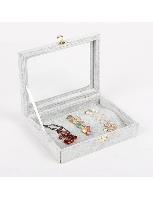 Fashion Gray Bracelet Flannel Lock Jewelry Display Box