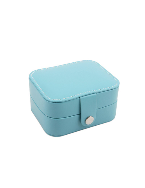 Fashion Blue (small) Portable First Earrings Ring Storage Box